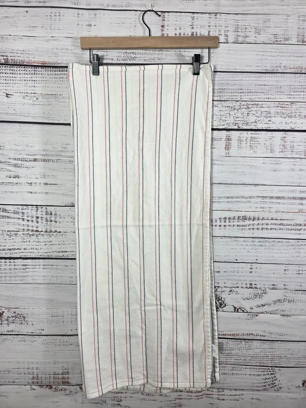 VTG Medline Hospital Blanket Pink Blue Stripe White Receiving Blanket